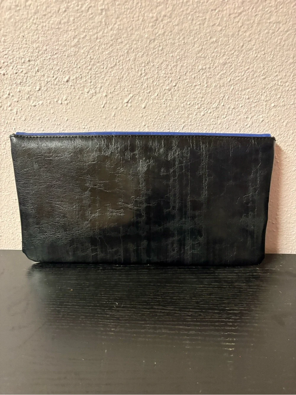 Kenneth Cole Reaction Blue Black Colorblock Envelope Clutch Bag